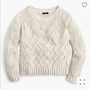 NWOT J. Crew cotton pointelle cable sweater XS